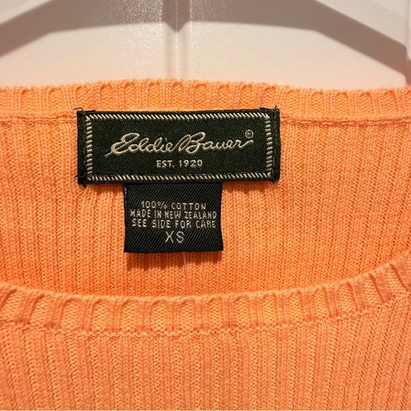 Eddie Bauer Orange Ribbed Knit Blouse - Picture 3 of 8